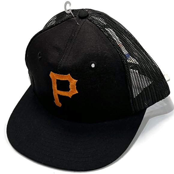 Drew Pearson Vintage Pittsburgh Pirates Baseball MLB Snapback Hat Black New Mesh - Picture 2 of 10